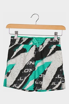 O'Neill, Pantaloni scurti de baie cu talie elastica si model, Gri inchsi/Verde/Alb prafuit O'Neill, Pantaloni scurti de baie cu talie elastica si model, Gri inchsi/Verde/Alb prafuit