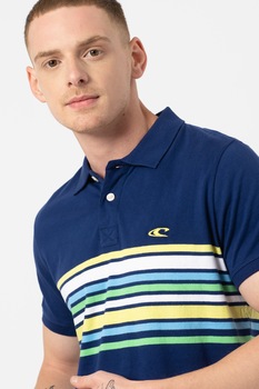 O'Neill, Tricou polo in dungi cu aspect colorblock Sierra, Albastru inchis/Galben/Verde O'Neill, Tricou polo in dungi cu aspect colorblock Sierra, Albastru inchis/Galben/Verde