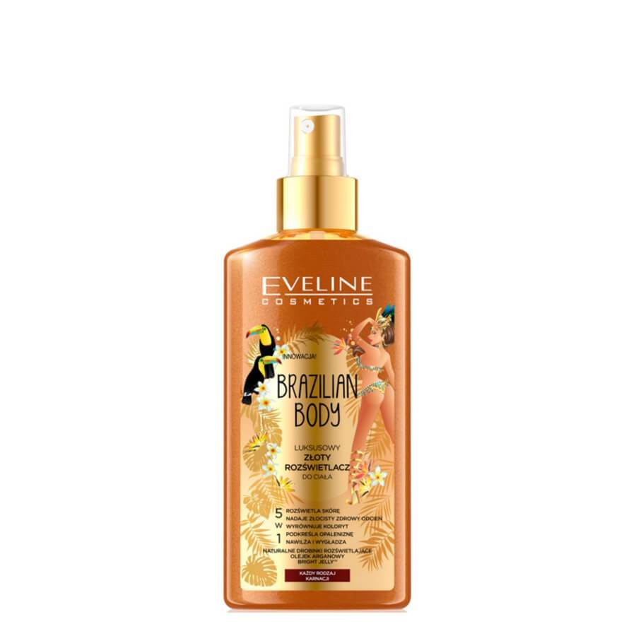 Iluminator cu particule de aur, Eveline Cosmetics, Brazilian Body, 150ml