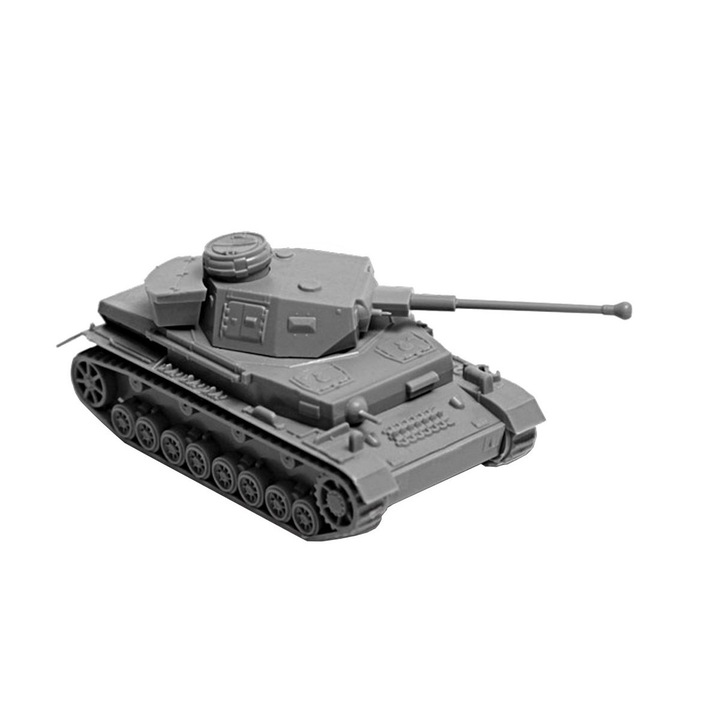 Macheta Militara usor de asamblat fara adeziv Zvezda Pz.Kpfw.IV Ausf.F2 German Medium Tank 1:100 ZVEZ 6251