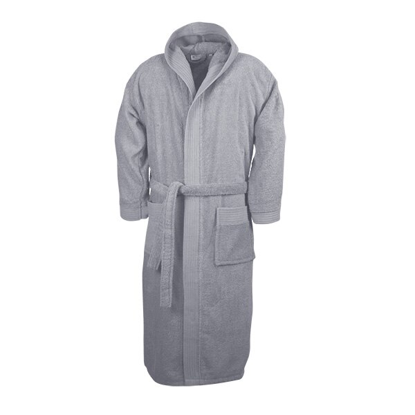 Halat baie adulti cu gluga, Silver, XXL/XXXL, 100% bumbac