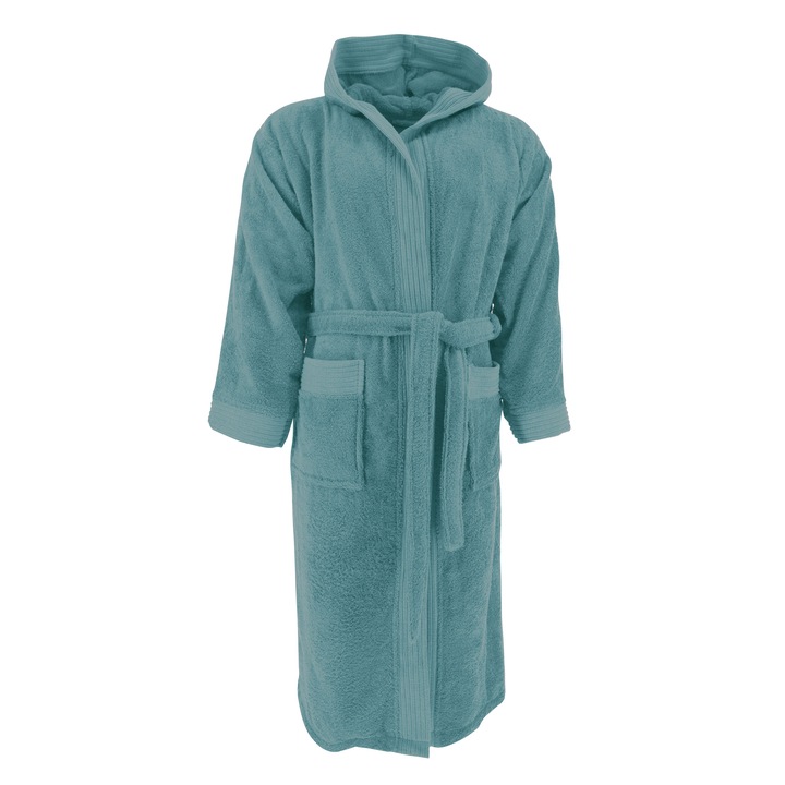 Halat baie gluga, The One, Classic Collection, 100% bumbac, Ocean, L/XL