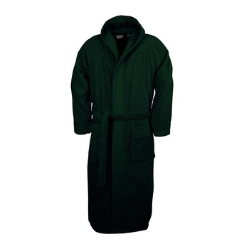 Halat baie adulti cu gluga, Verde inchis, XXL/XXXL, 100% bumbac Halat baie adulti cu gluga, Verde inchis, XXL/XXXL, 100% bumbac