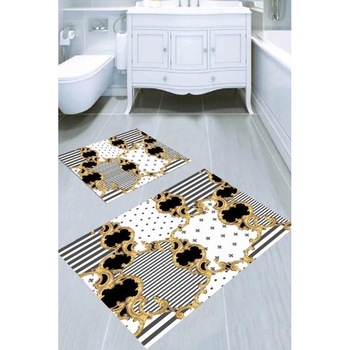 Set covorase baie 2 piese mediu, 100% polipropilena, strat antiaderent latex, dimensiuni 60x100 cm si 50x60 cm, Royal Set covorase baie 2 piese mediu, 100% polipropilena, strat antiaderent latex, dimensiuni 60x100 cm si 50x60 cm, Royal