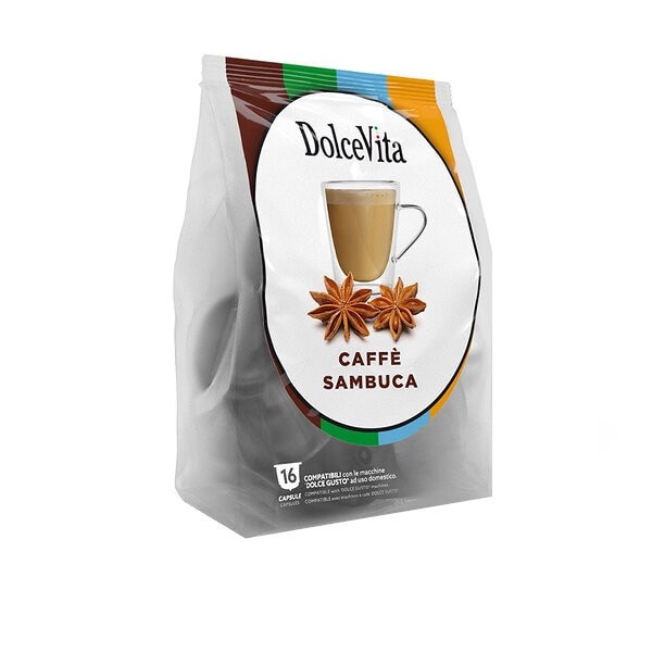 Capsule Dolce Vita Caffe & Sambuca 16 bucati Compatibile Dolce Gusto, 144 g