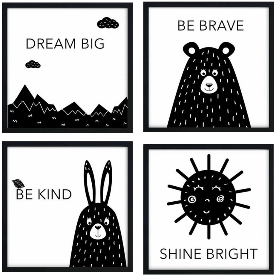 Set 4 tablouri decorative Heinner Home Brave