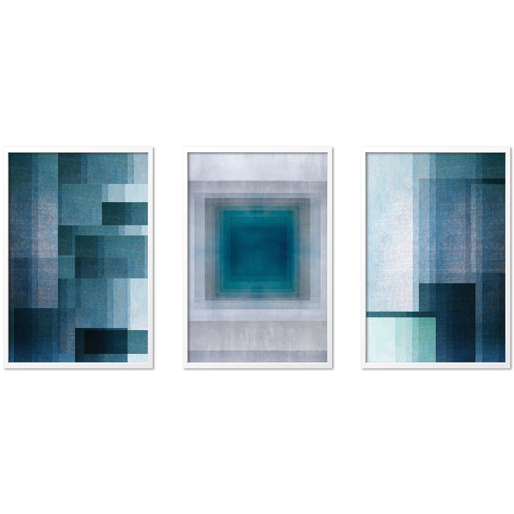 Set 3 tablouri Heinner Home 40x60 cm Abstract Blue