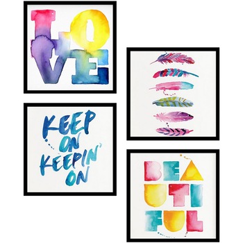 Set 4 tablouri decorative Heinner Home Love Set 4 tablouri decorative Heinner Home Love