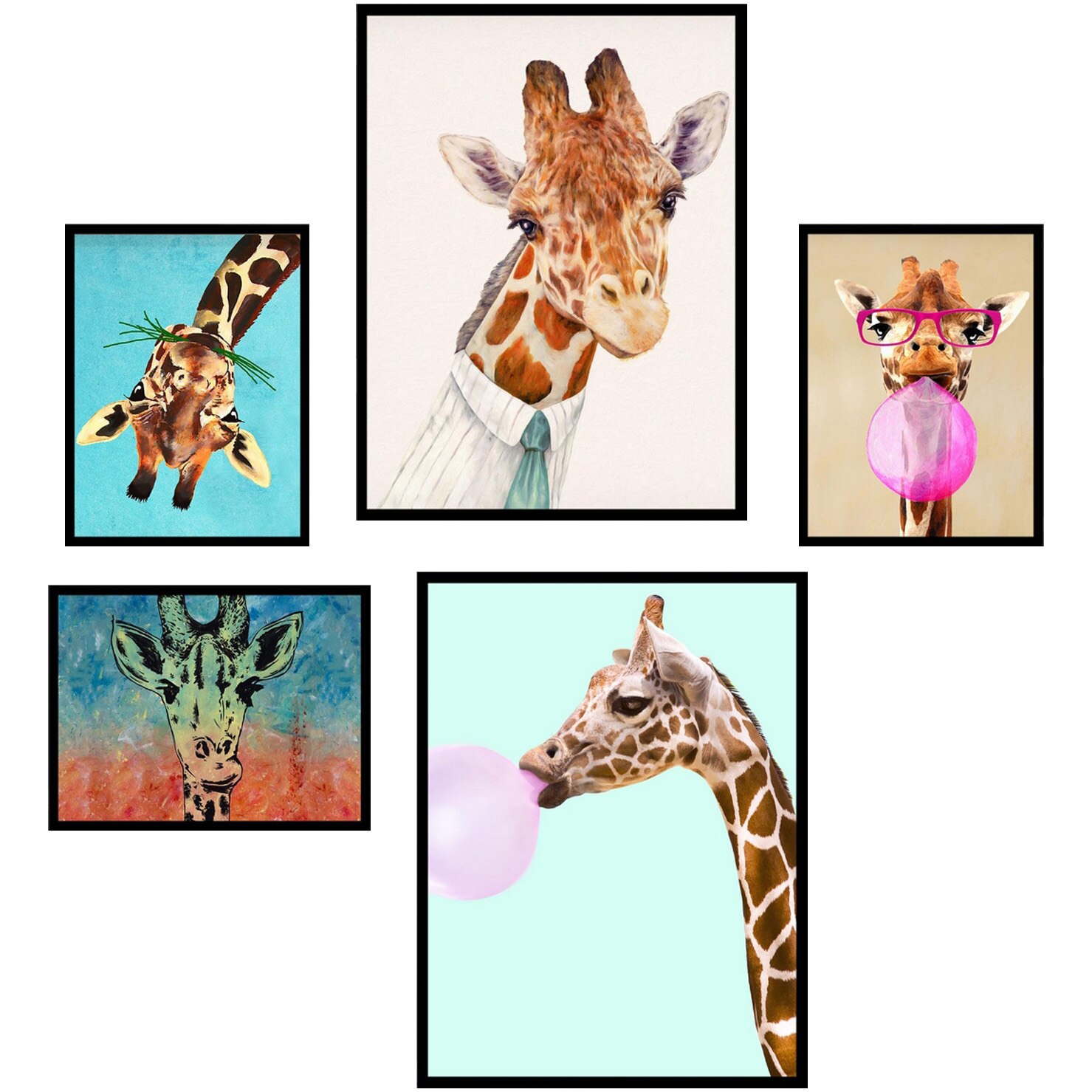 Set 5 tablouri decorative Heinner Home Zebra Fun