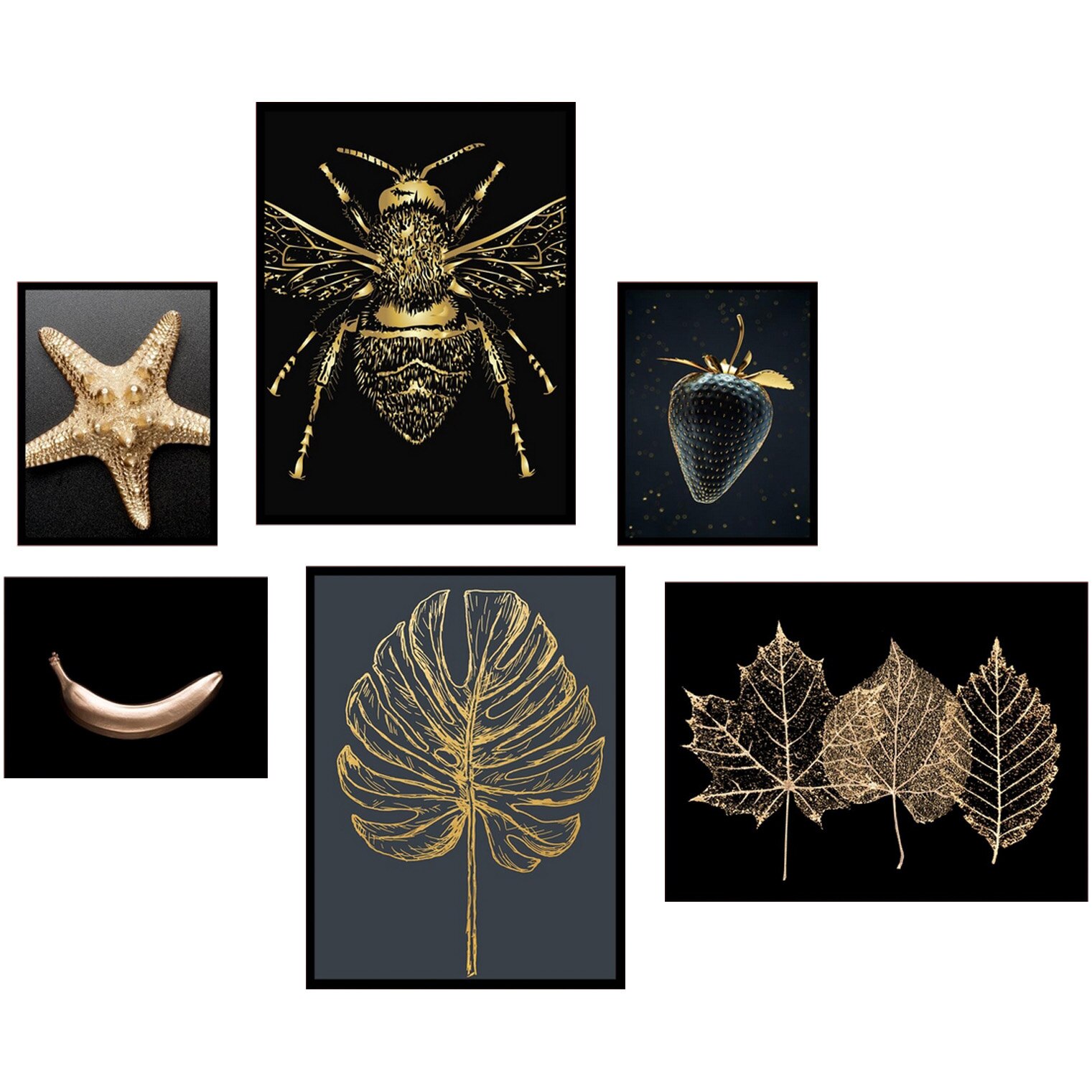 Set 6 tablouri decorative Heinner Home Gold Star