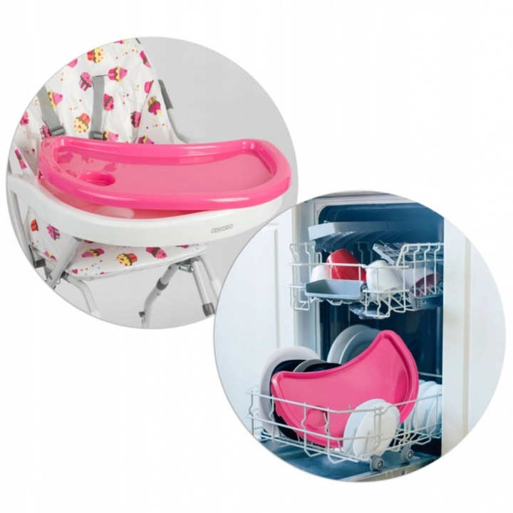 Scaun de masa ricokids eldo - alb - roz