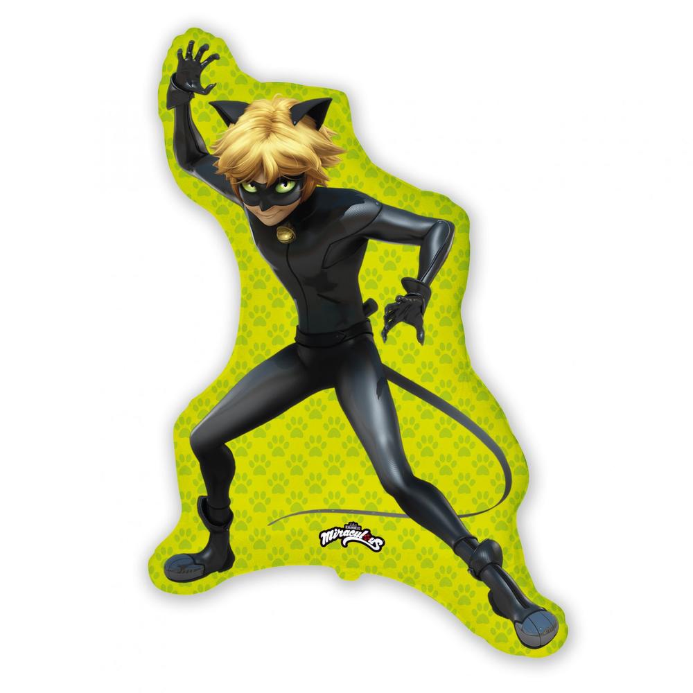 Balon folie figurina, Miraculous - CAT NOIR, 89cmX56cm, multicolor