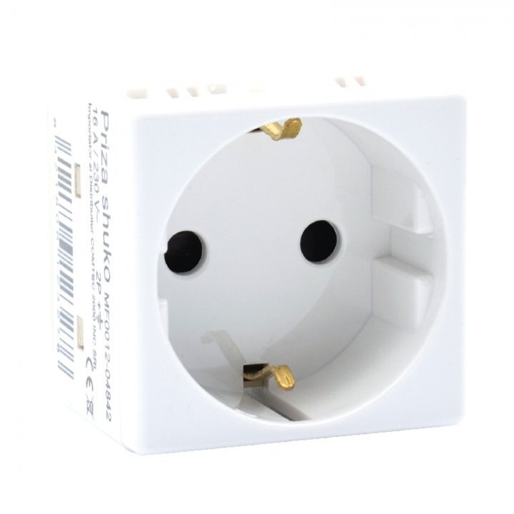 Priza, modulara, schuko, tip Germania, alb, MF0012-0484 Stil Comtec