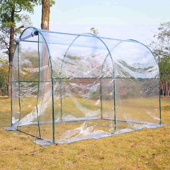 Outsunny Garden üvegház növények számára, PVC típusú alagút, 250x200x200cm