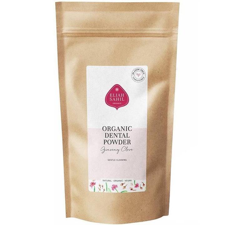 Пудра с женшен и карамфил за почистване и избелване на зъби Bio Refill 200 грама Eliah Sahil