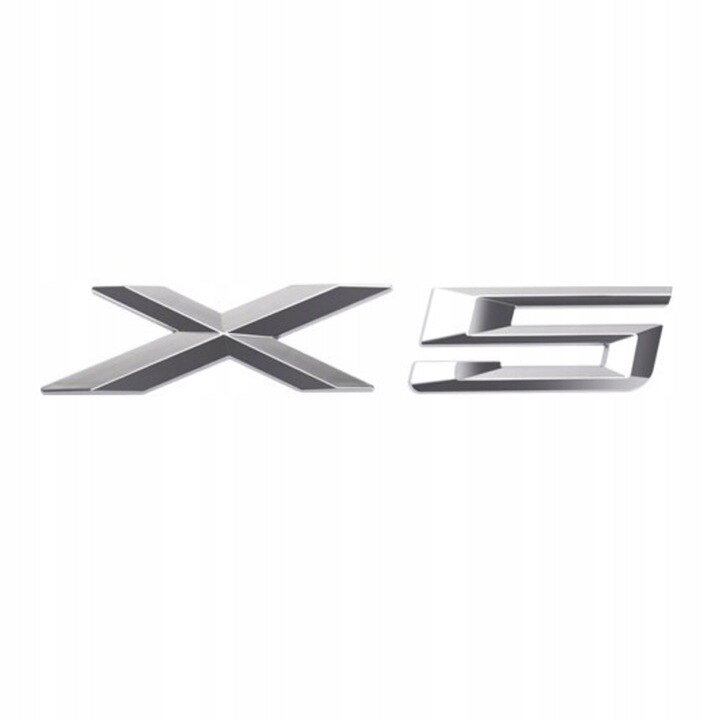 Emblema X5 portbagaj BMW, argint