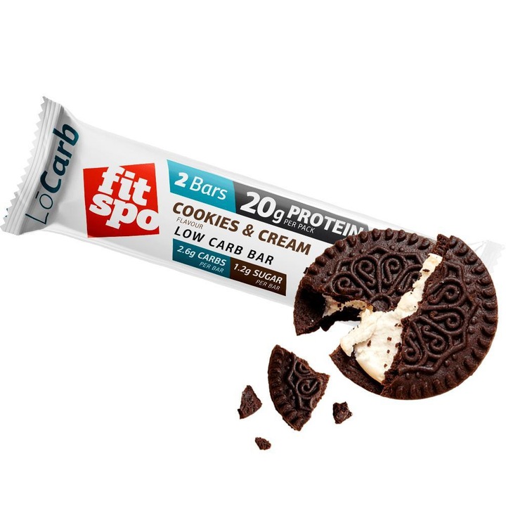 Fitspo Lo Carb protein szelet Cookies & Cream (kekszes – tejszínes) 60g
