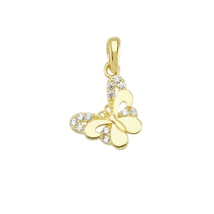 Pandant aur galben fluture - DA484