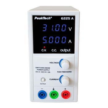Sursa de laborator 1-30V/0-5A Peaktech P6225A Afisaj LED Sursa de laborator 1-30V/0-5A Peaktech P6225A Afisaj LED