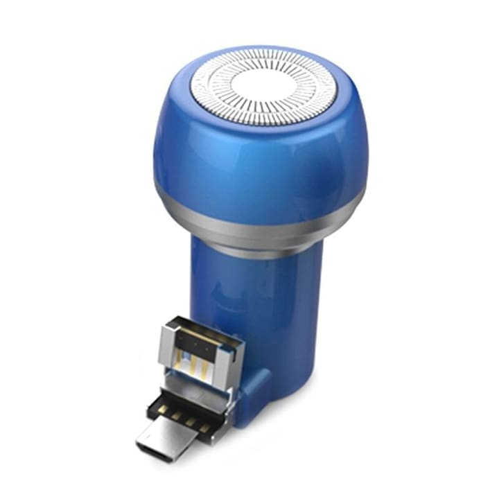 Techstar® VSH101 borotva, dupla penge, hordozható, USB, kék