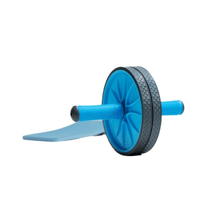 Set roata pentru antrenament abdominal si saltea Specifit, Cauciuc/Spuma, Albastru