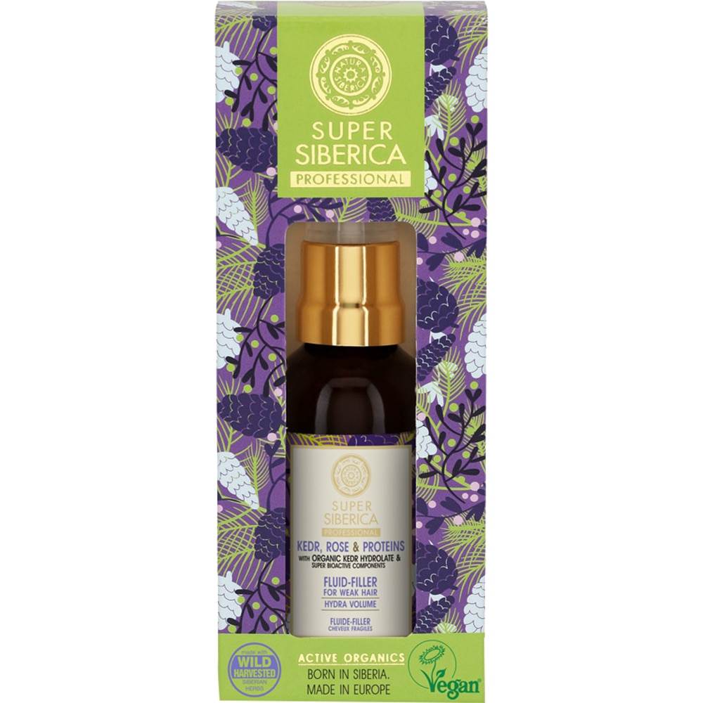 Fluid filler - volum pentru parul subtire, cu pin siberian, trandafir si proteine, 50ml - Super Siberica