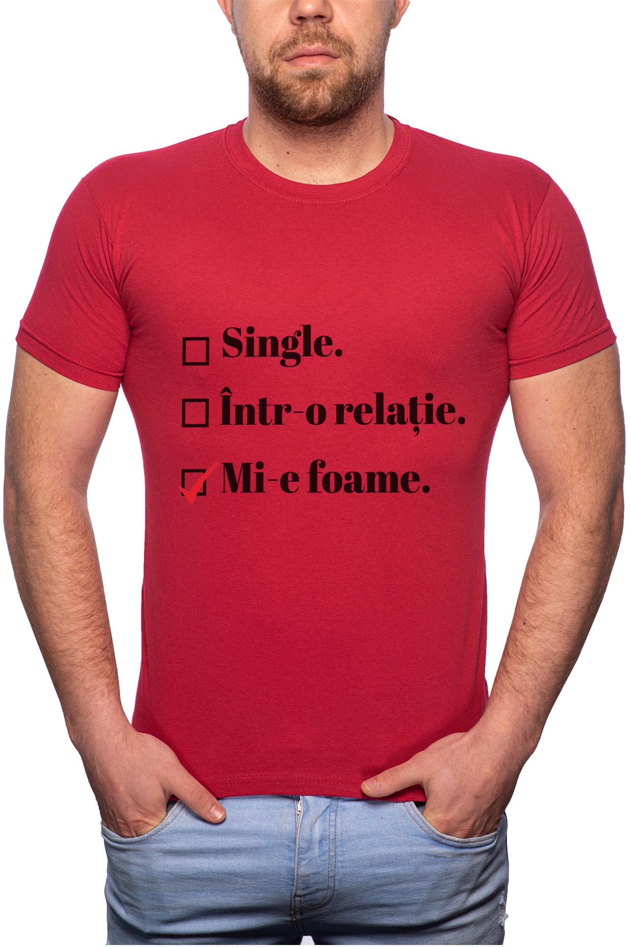 Tricou barbati, Single, 100% Bumbac, R1, Rosu Bordeaux