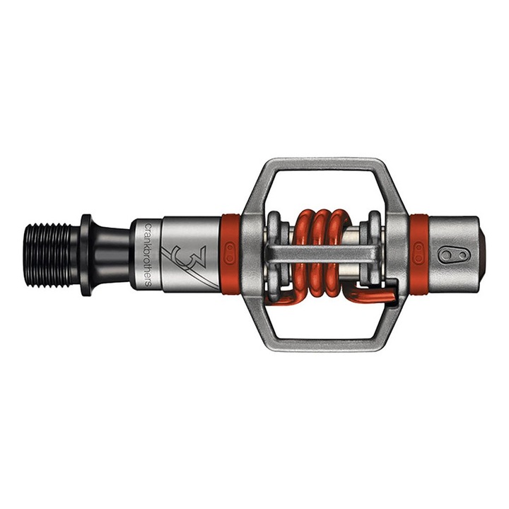 Pedale bicicleta Crankbrothers Egg Beater 3, Otel inoxidabil, Argintiu/Rosu