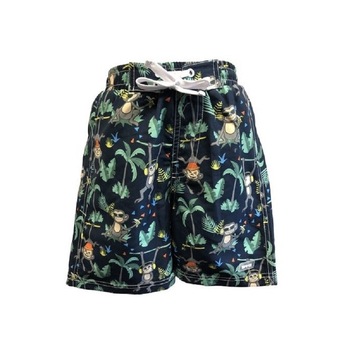 Pantaloni plaja-piscina trei-sferturi, baieti, Banz, UPF50+, cu imprimeu, Navy Jungle Pantaloni plaja-piscina trei-sferturi, baieti, Banz, UPF50+, cu imprimeu, Navy Jungle