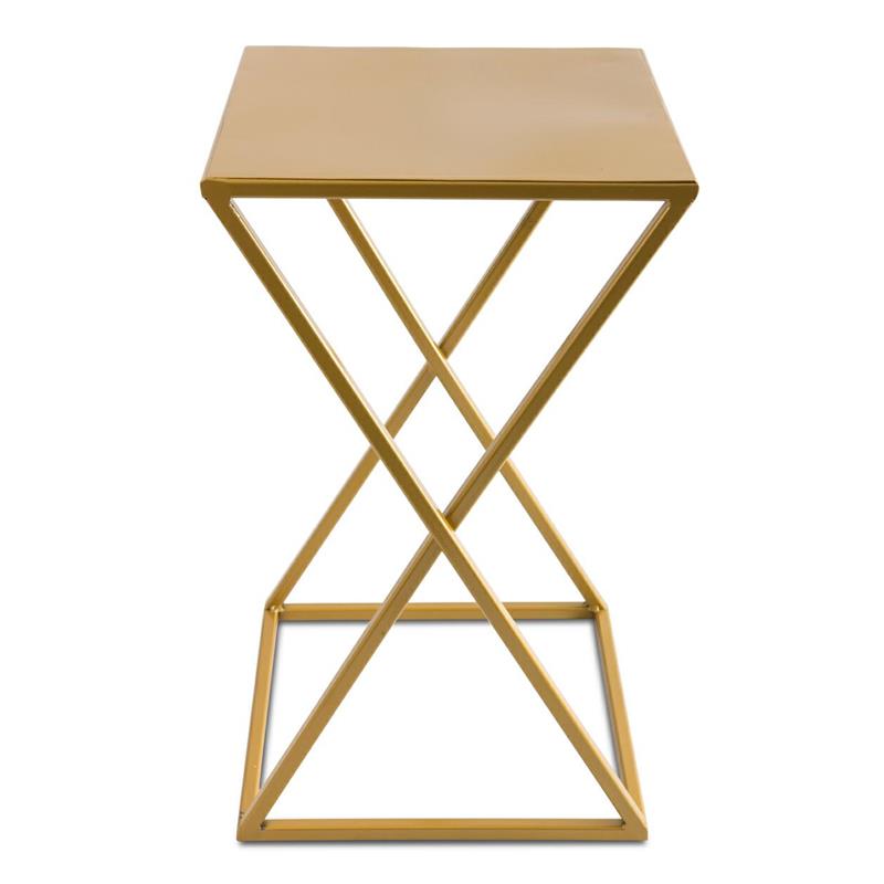 Suport pentru flori pe ghiveci Loft metalic auriu 40x24x24 cm