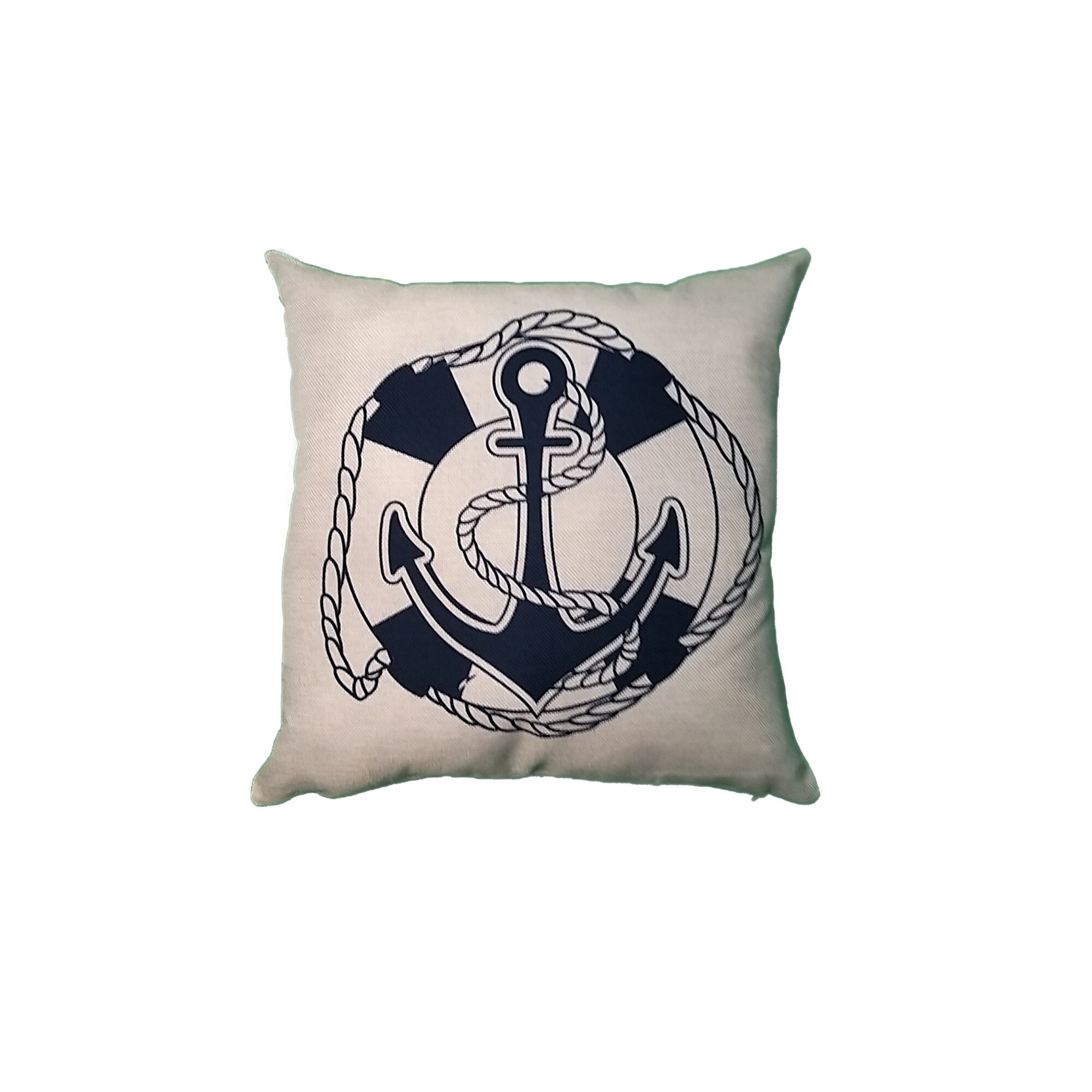 Perna decorativa ancora 43 x 43 cm, Nichita Impex, crem/bleumarin