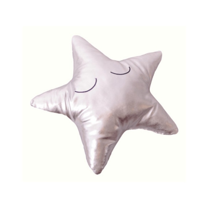Perna Twinkle twinkle Little Star, Decor Stea, Argintiu, 40 x 40 cm