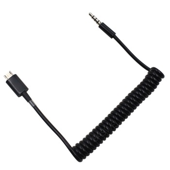 Cablu spiralat adaptor de la MicroUSB la Jack 3.5mm 1m Cablu spiralat adaptor de la MicroUSB la Jack 3.5mm 1m