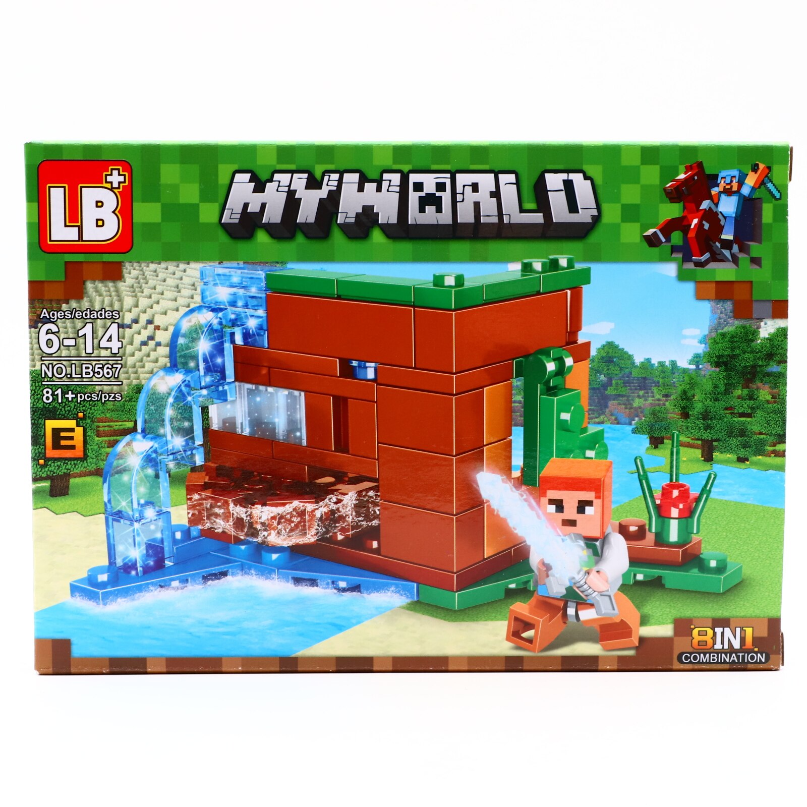 Set de constructie, Minecraft si sabia de cristal din Elmor, 81 piese