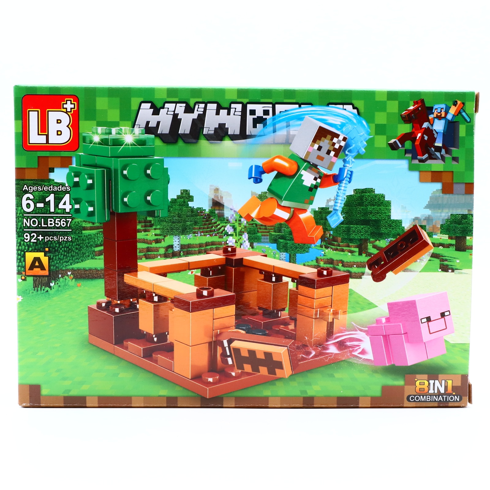 Set de constructie, Minecraft si alergatul porcului nestatornic, 92 piese