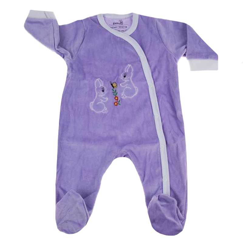 Salopeta cu maneca lunga pentru fete Pifou Model 32 M32-MO1-58-62 cm, Mov 58-62 CM