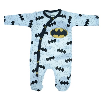 Salopeta cu maneca lunga pentru baieti E Plus M Batman 381723, Alb 62 cm Salopeta cu maneca lunga pentru baieti E Plus M Batman 381723, Alb 62 cm