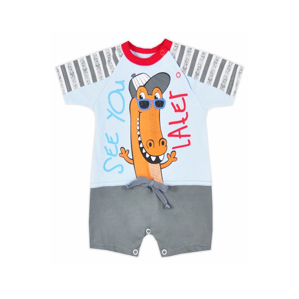 Salopeta de vara pentru baieti Koala Aligator 05-966-1-80 cm, Gri 80 CM