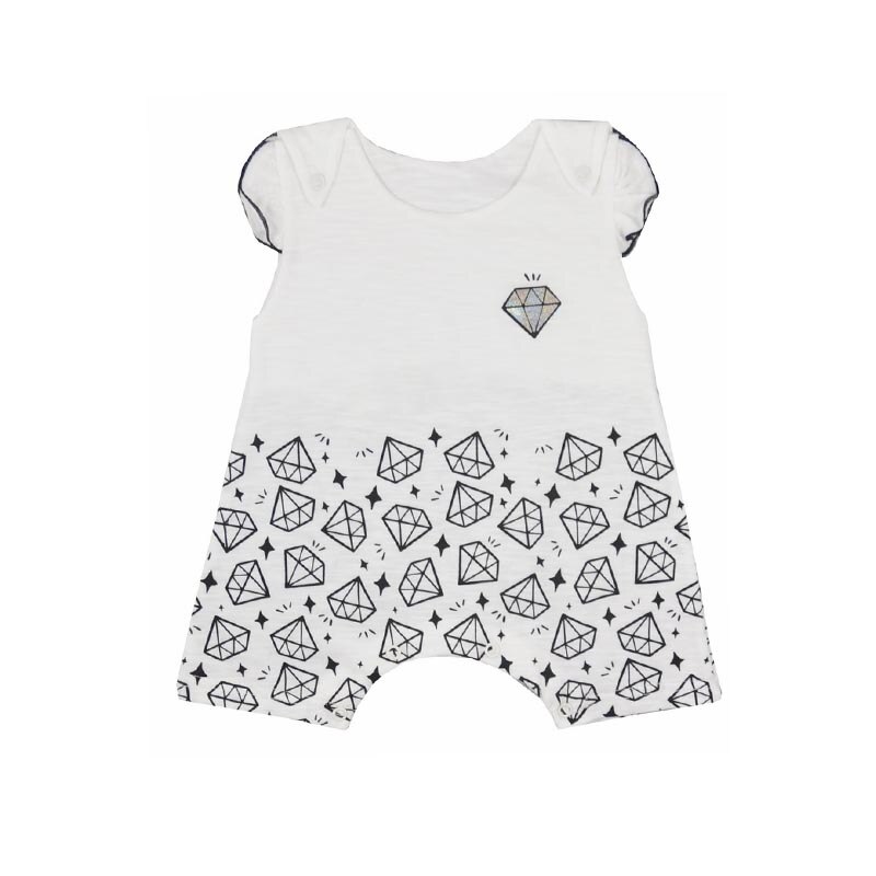 Salopeta de vara pentru fete Koala Diamencik 4045-68 cm, Alb 68 CM