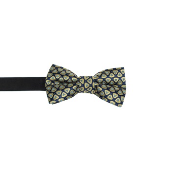 Papion pentru copii, Buticcochet, Bleumarin cu model geometric bej, 9x5 cm - PAPC223 Papion pentru copii, Buticcochet, Bleumarin cu model geometric bej, 9x5 cm - PAPC223