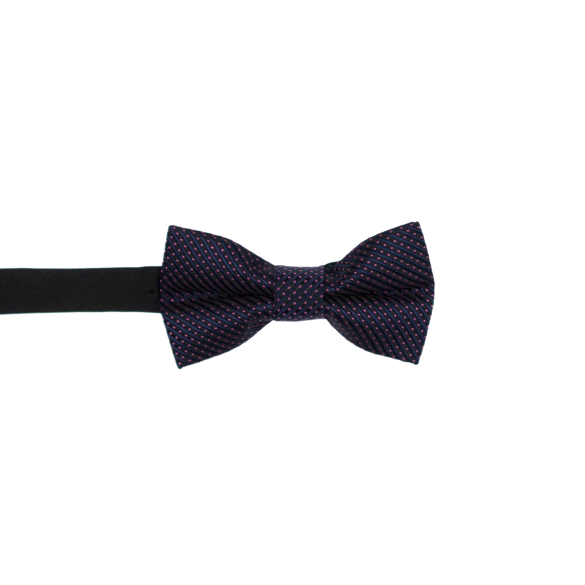 Papion pentru copii, Buticcochet, Bleumarin cu puncte si dungi, 9x5 cm - PAPC220