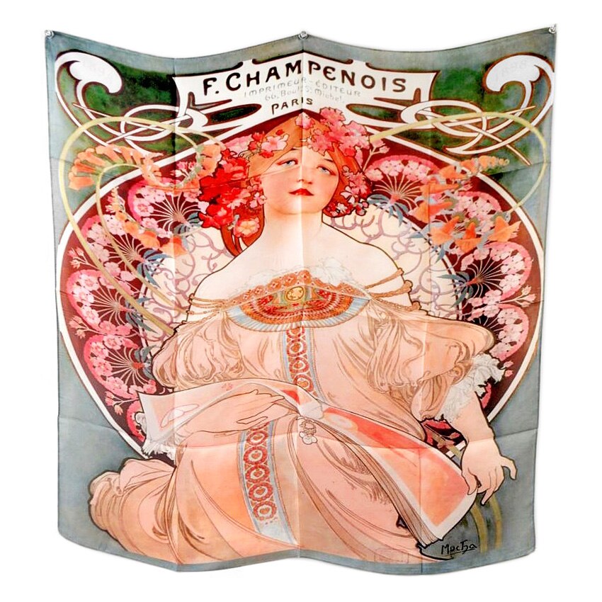 Esarfa saten ALPHONSE MUCHA 