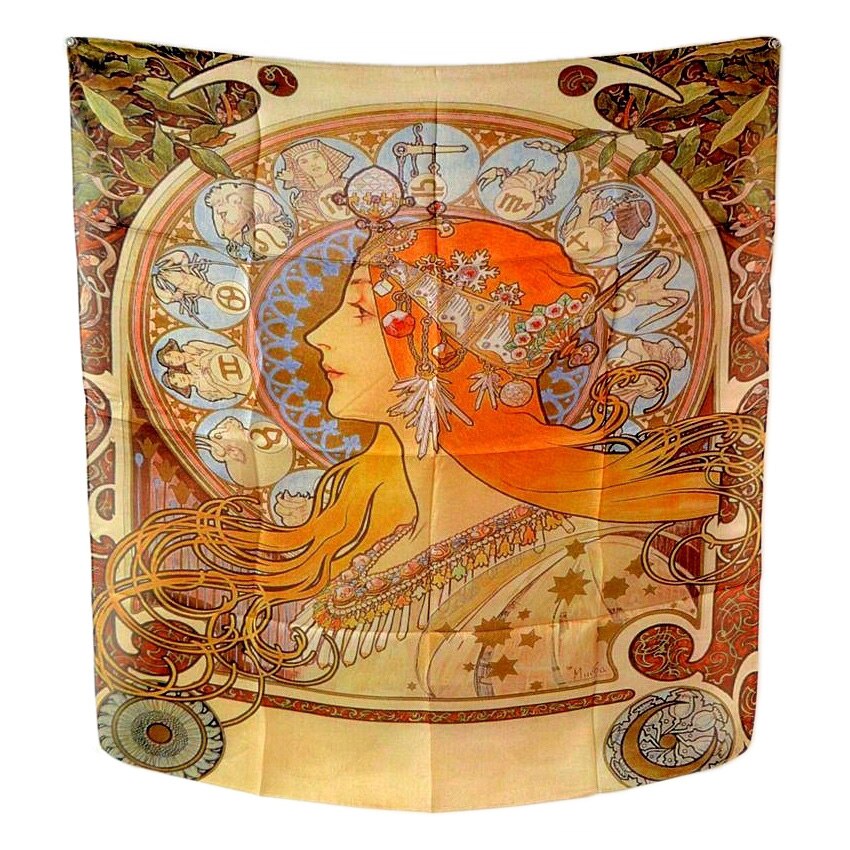 Esarfa saten ALPHONSE MUCHA 