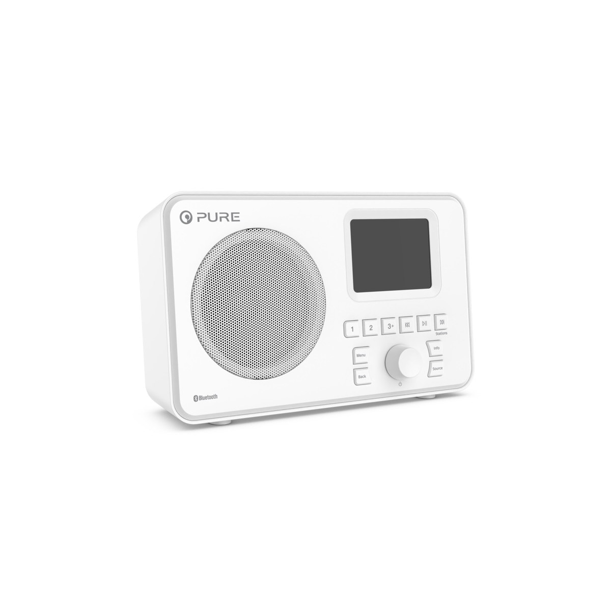 Radio cu ceas si Bluetooth Pure, Elan One, DAB/DAB+/FM, Alb