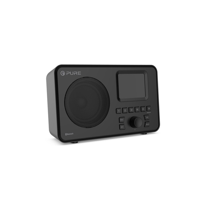 Radio cu ceas si Bluetooth Pure, Elan One, DAB/DAB+/FM, Negru