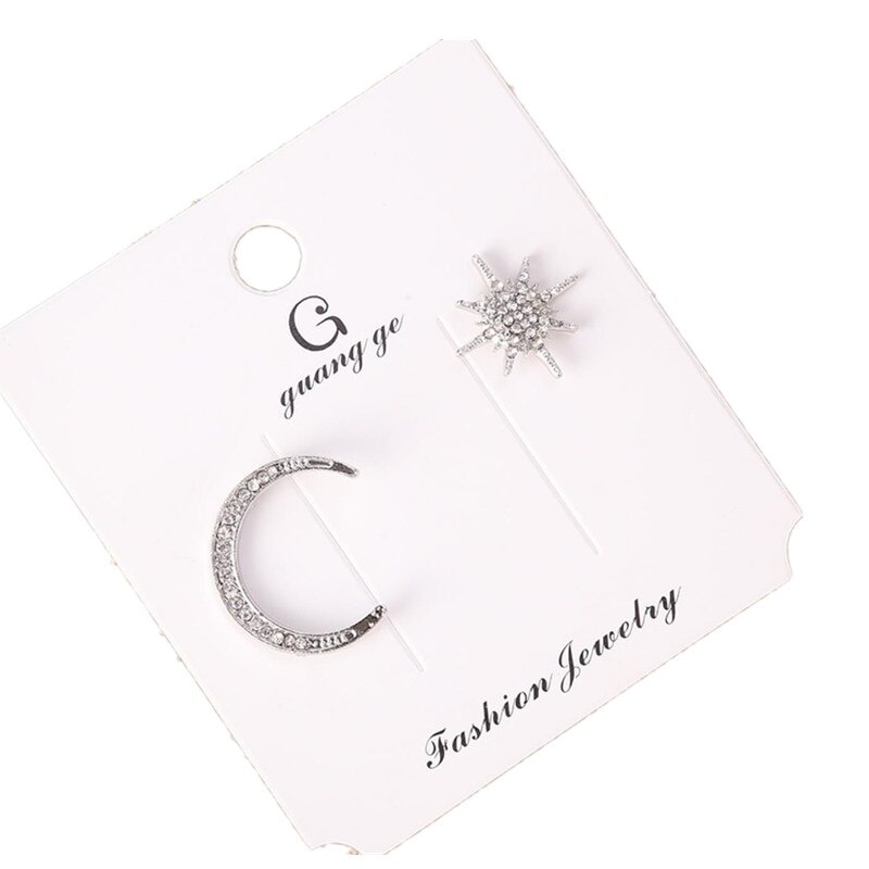 Set cercei Pili-Paradise, Model Luna, Argintiu