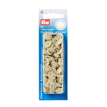 Set capse din plastic, rotunde, 30 perechi, diametru 12.4 mm, Prym, Bej Set capse din plastic, rotunde, 30 perechi, diametru 12.4 mm, Prym, Bej