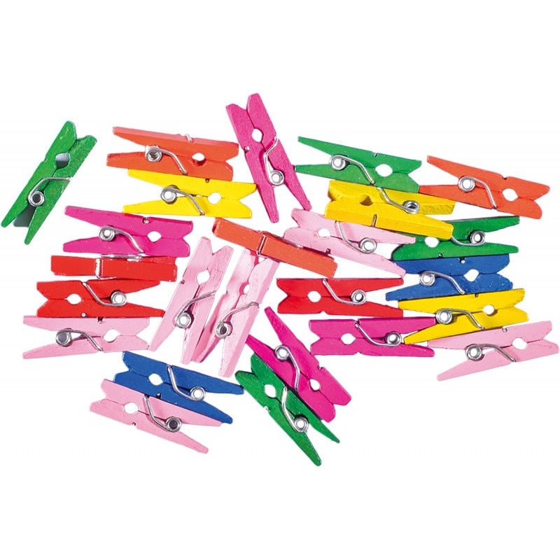 Set 25 carlige din lemn, colorate