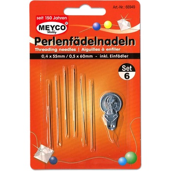 Ace pentru cusut margele, 0.4x55mm/0.5x60mm, 6 buc/set, metal, Meyco Ace pentru cusut margele, 0.4x55mm/0.5x60mm, 6 buc/set, metal, Meyco