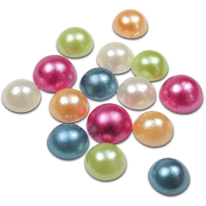 Accesorii creatie, jumatati perle, diferite marimi, 26g, plastic, diferite culori, Meyco